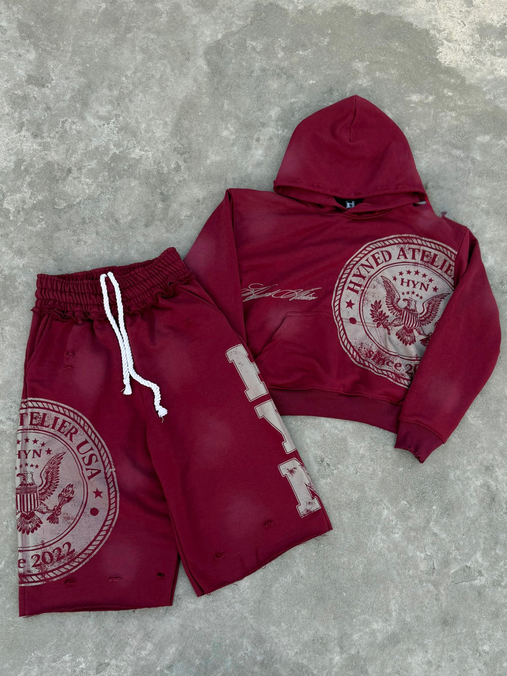 Signature Hoodie - Wine/Grey