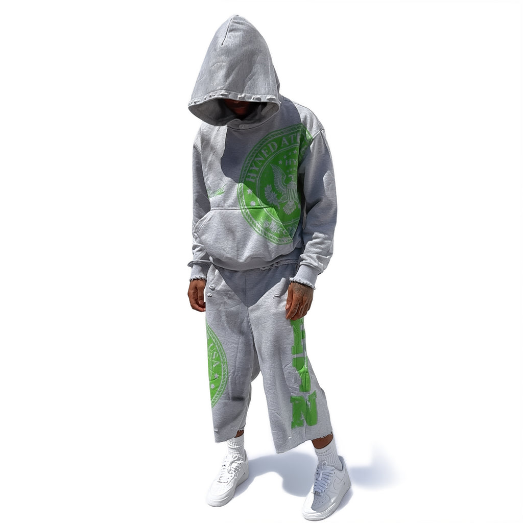 Signature 3/4 Sweatshorts - Grey/Green