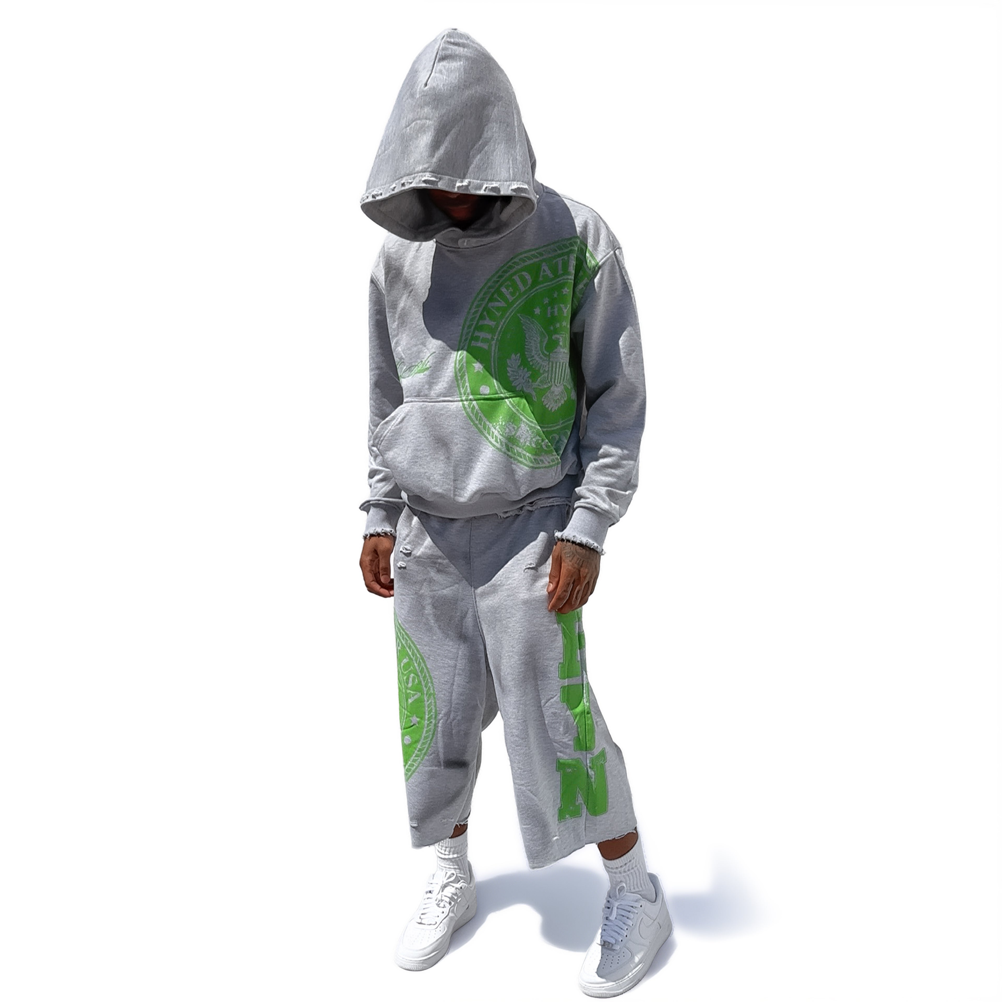 Signature 3/4 Sweatshorts - Grey/Green